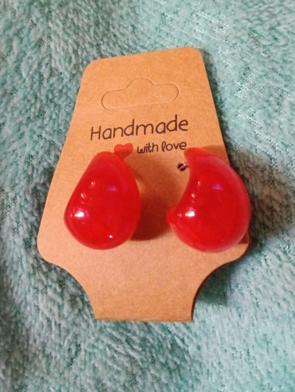 Red Teardrop Earrings For Women